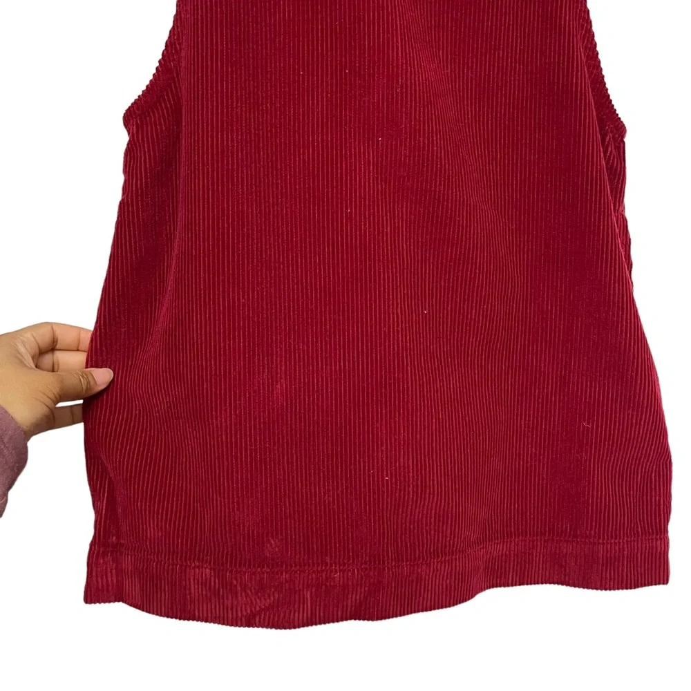 BDG By Urban Outfitters Candid Burgundy Corduroy Pinafore Dress Size S - Picture 4 of 11